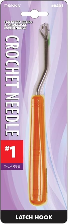 Donna Crochet Hooks Set for Crochet Braid Hair, Latch Hook Tool - Premium Crochet Hook & Needles Kit for Beginners and Experts, Ideal for DIY Projects and Hair Styling, Orange Color 1PC