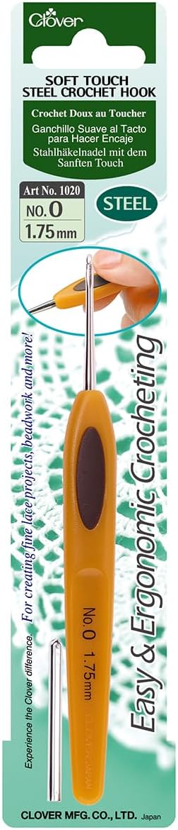 Clover Soft Touch Steel Crochet Hook: 1.75mm