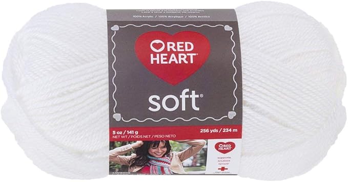 RED HEART Soft Yarn, White