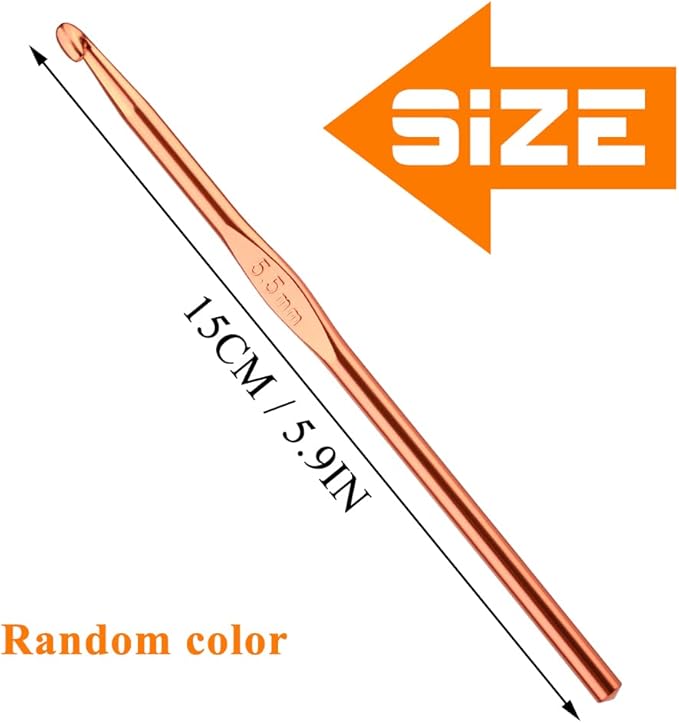 5.5mm Aluminum Crochet Hook, Smooth Crochet Needles, Knitting Needles for Yarn Craft, Great Handmade DIY Present for Friends, Random Color