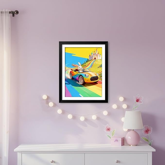 NIHO-JIUMA Diamond Painting Kits Cartoon Sports Car, DIY Full Drill Diamond Art for Teens, Home Wall Decoration (30 X 40 cm/12 X 16 inches)