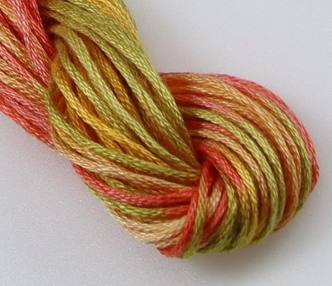 KCS Big skeins of 25 Meters Size 25 Color Variegated Cross Stitch Stranded Threads,6 skeins,4126