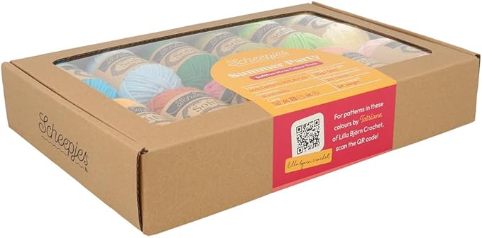 Scheepjes Softfun Color Pack, 12 x 20 g (0.71 oz) – Summer Party, Cotton/Acrylic Blend for Crochet and Knitting