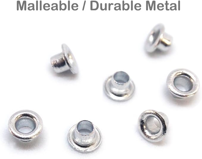 3mm/1/8 Aluminum Quicklet Eyelets-Scrapbooking/Birthday Wedding Baby Greeting Holiday Card/Paper Craft/Luggage Cruise Tag/DIY Album/Clothing etc-200 PCS (Silver)