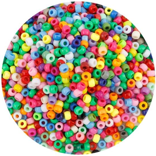 anpiwshjo pony beads 4000 pcs, small, colored, acrylic plastic, cylindrical, loose beads for crafts, jewelry making, bracelets, hair beads