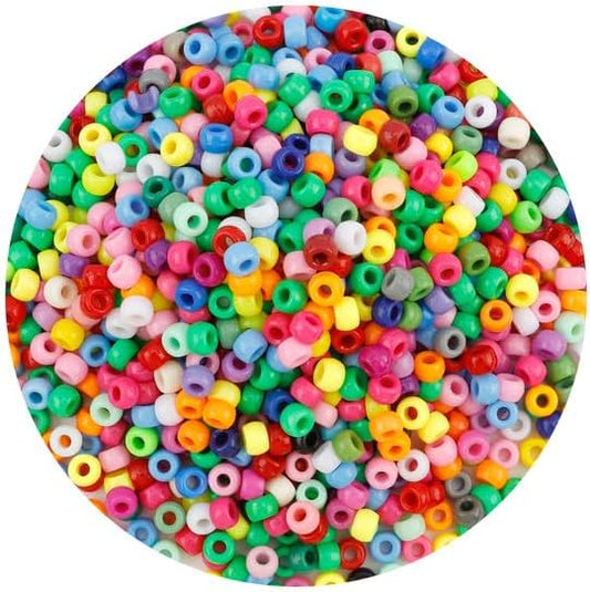 anpiwshjo pony beads 4000 pcs, small, colored, acrylic plastic, cylindrical, loose beads for crafts, jewelry making, bracelets, hair beads