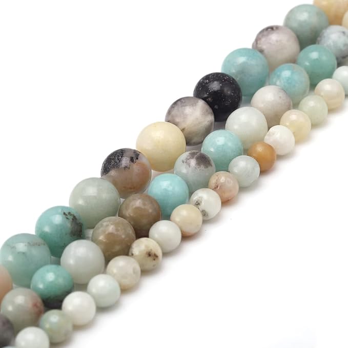 youngbling natural gemstone beads for jewelry making,10mm amazonite polished round smooth stone beads for bracelet necklace 15 inch(amazonite,10mm)