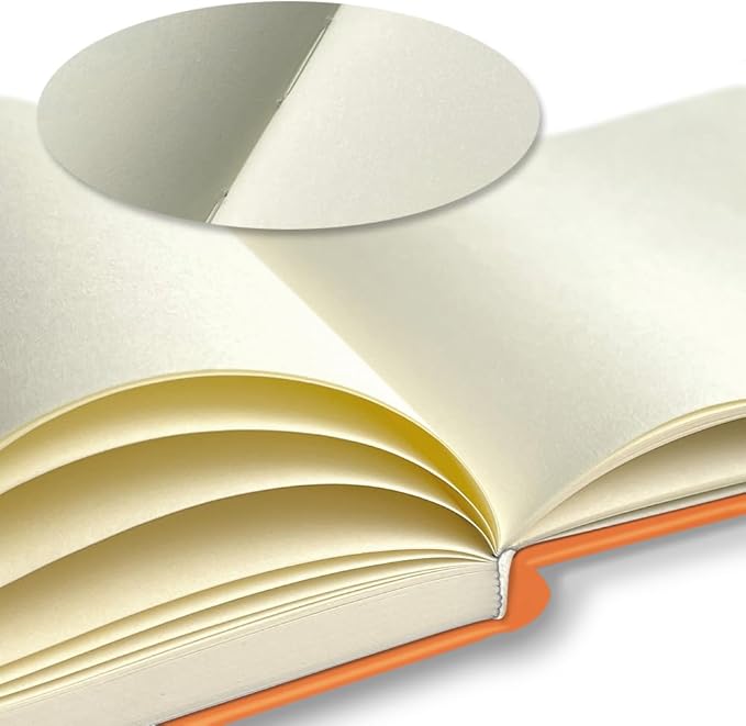 Mifuner Small Square 5x5 80gsm Mini Notebooks Blank Pages Sketchbooks Travel Journal Pocket Hardcover Paint Writing Notebook Blank Diary Memo Planner Sketchbook PU Leather Cover.Orange