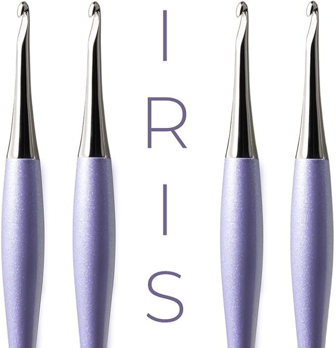 Furls Crochet Hook, Odyssey Iris, Nickel Plated Tip for Effortless Glide, Ergonomic Handle Crochet Hooks 7" (Odyssey - Iris, (G+) 4.50MM)
