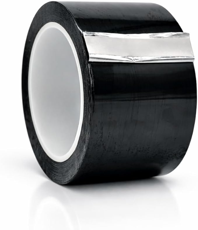 WOD MPFT2 Black Metalized Polyester Mylar Film Tape with Acrylic Adhesive, 2 inch x 72 yds. Vibrant Mirror Black Tape, Decor Tape for Detailing Accent Wall, Graphic Arts, Car and Boat Trim