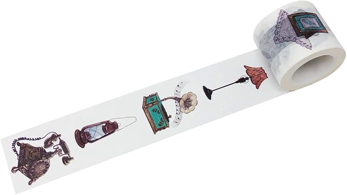 Wrapables Decorative Festive Wide Washi Masking Tape, 35mm x 10m, Vintage Furniture