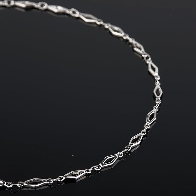 YOUBEIYEE 13 Feet Stainless Steel Chain for Jewelry Making Hollow Rhomboid Link Chain Necklace DIY for Women and Men Jewelry Making Chains Bulk