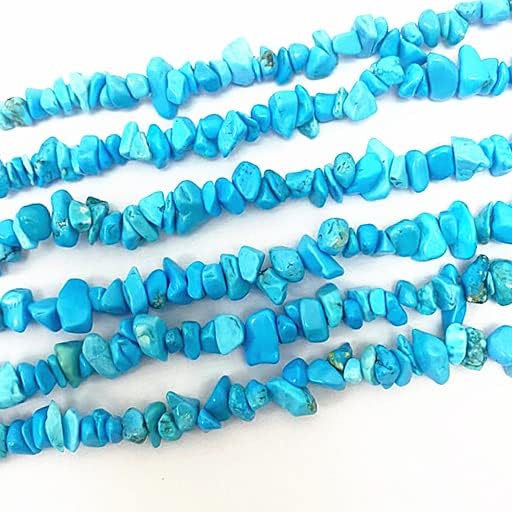 5-8mm Natural Blue Turquoise Howlite Gemstone Chips Beads Healing Crystals Waist Bracelets Necklace Kit Irregular Stone DIY Crafts Design Jewelry Making