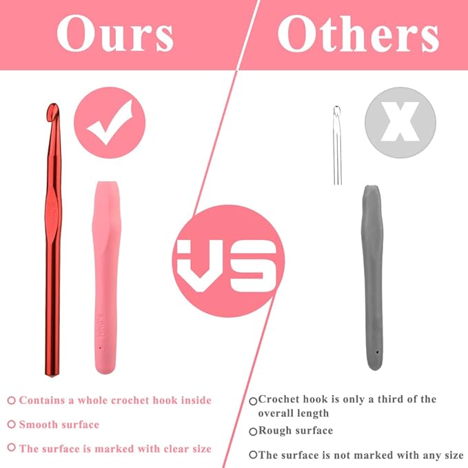 8mm Ergonomic Crochet Hook, Crochet Needles for Crocheting, Smooth Knitting Needles for Handmade DIY, Great Present for Women with Arthritic Hands, Random Color