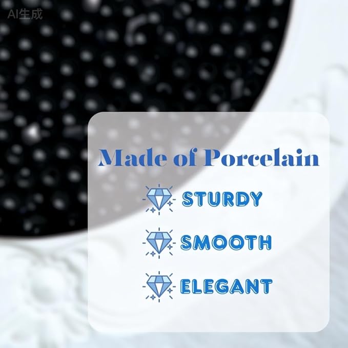 Jabrand 500pcs Black Beads, 4mm Porcelain Beads for Jewelry Making Round Ceramic Bead Unique Vintage Bead for Craft Beading Kit Bracelets DIY Decor
