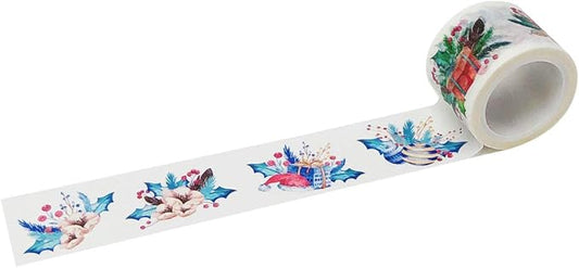 Wrapables Decorative Festive Wide Washi Masking Tape, 25mm x 5m, Holiday Sprig