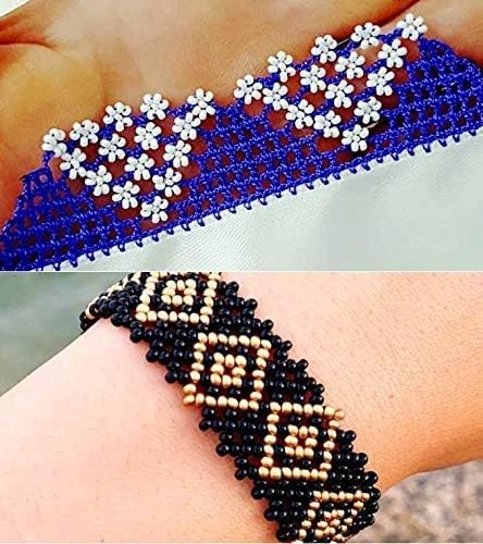 Perlin Glass Seed Beads 4mm 6/0 Round 1100pcs Mini Small Pony Spacer Beads Kit for Jewelry Making Earrings Bracelets Pendants Waist DIY Handmade (Black Frosted)