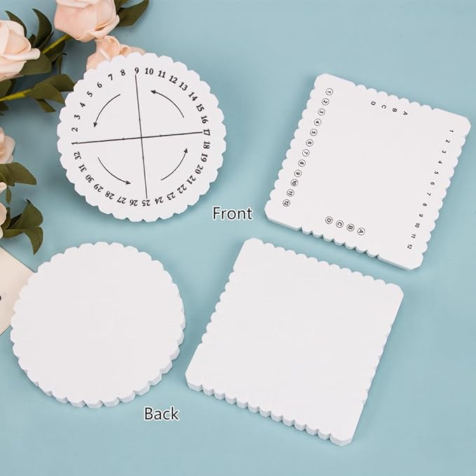 Comidox 4Pcs Kumihimo Disk Braiding Wheel Lightweight & Convenient Friendship Bracelet Disc Square & Round Kumihimo Supplies for Beading & Bracelet Weaving Kit DIY