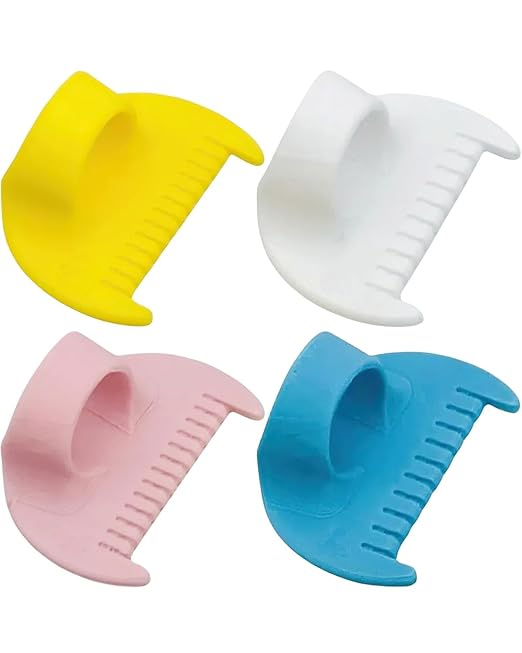 4 PCS Sewing Tool Set - Edge Stitch Lock and Sewing Gauge, Blanket Stitch Guide Tool for Hand Sewing, Quilting, Hemming & Crafts - White 3 mm, Yellow 4 mm, Pink 3 mm, and Blue 4 mm