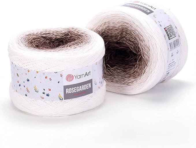 Yarn Art Flowers Rosegarden 100% Cotton 250gr 8.80 oz 1094yds Multicolor Cotton Yarn Rainbow Crochet Yarn Spring Summer (308)