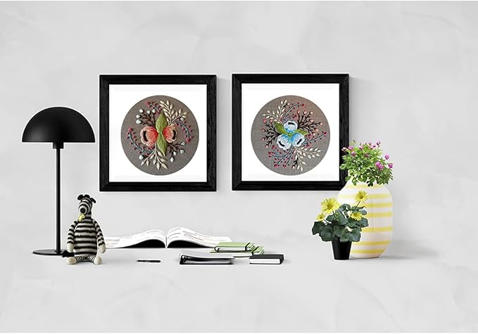Louise Maelys Embroidery Starter Kit Full Range of Stamped Cross Stitch Kits for Beginner Including Cloth with Pattern,Embroidery Hoop,Color Threads