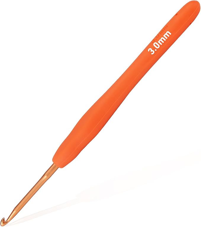 3mm Crochet Hook, Supers Smooth 3 mm Ergonomic Crochet Hooks for Beginner, Comfort for Arthritic, 1 Pack