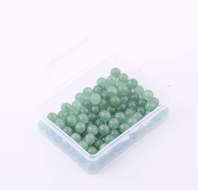 Natural Stone Beads 100pcs 10mm Green Aventurine Round Genuine Stone Beading Loose Gemstone Hole 1mm DIY Charm Smooth Beads for Bracelet Necklace Earrings Jewelry Making (Green Aventurine, 10mm)