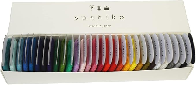 DARUMA Sashiko Thread 100% Cotton Card Type (32.8 yd) x 29 Colors(Thick) and 1 Coler (Thin/Kinari) with English Manual and Gift Box, Sewing & Embroidery Value Set (Thick, 29 Colors)