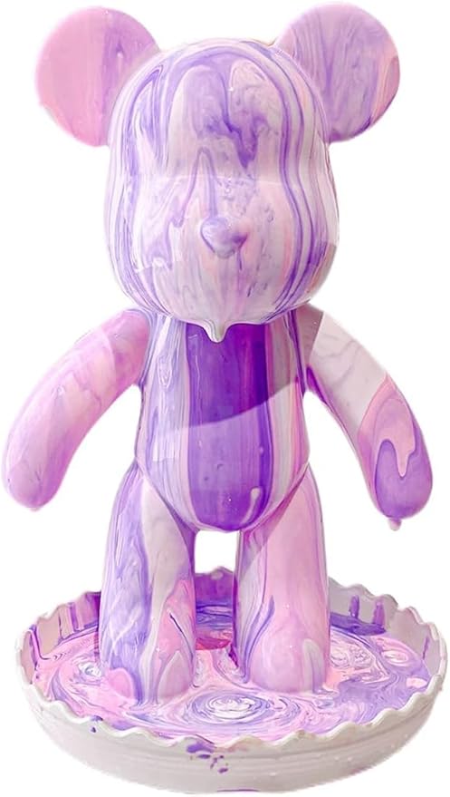 HANDA DIY Painting Kit - Teddy Bear & Gloomy Bear Figures, Creative Home Decorations, Handmade Dolls, Gift for Birthday & Valentines (9.05 inch, Purple+White+Pink)