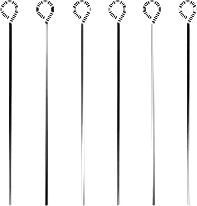 Mandala Crafts 200 2 Inch Gunmetal Eye Pins for Jewelry Making Earring Making Supplies Jewelry Findings Open Eye Head Pins for Earrings DIY Bracelets Rosary Charms