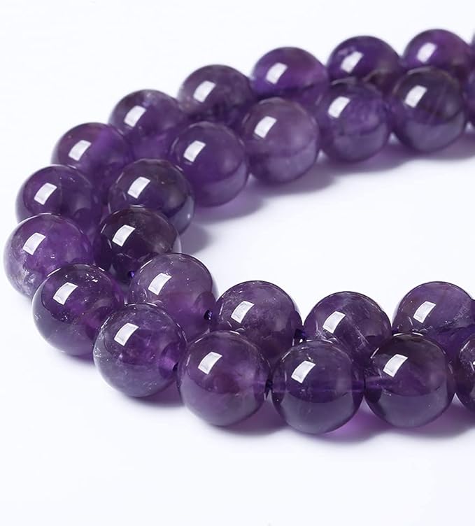 180PCS 4mm Natural Amethyst AAAAA Purple Crystal Quartz Beads Gemstones Round Stone Beads for Jewelry Making DIY Bracelet Necklace 2 Strand 32"