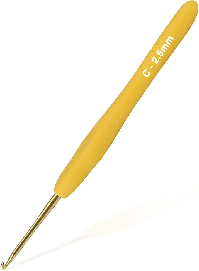 2.5mm Crochet Hook, Supers Smooth 2.5 mm Ergonomic Crochet Hooks for Beginner, Comfort for Arthritic, 1 Pack