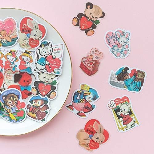 Alideco 80Pcs Vintage Scrapbooking Stickers Lovely Animals Funny Aesthetic Kawaii Stickers for Adult for Girls Journaling Assorted Phone Adult
