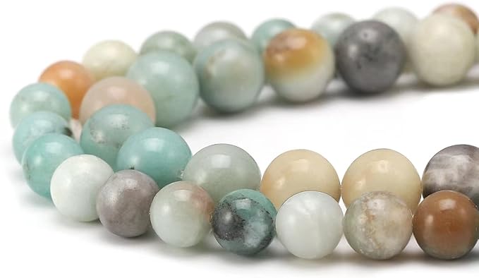 youngbling natural gemstone beads for jewelry making,10mm amazonite polished round smooth stone beads for bracelet necklace 15 inch(amazonite,10mm)
