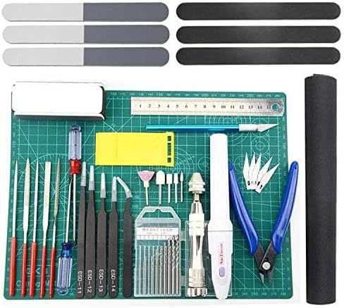 Professional 33 PCS Model Tools Kit Modeler Basic Tools Craft Set Hobby Building Tools Kit for Gundam Car Model Building Repairing and Fixing (J)