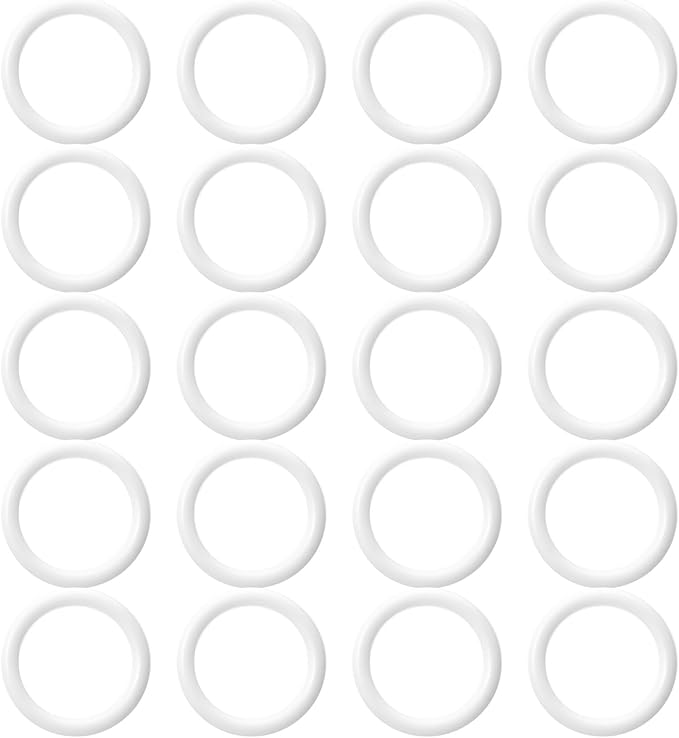 20 Pack Plastic Rings for Crafts, Plastic O Rings 1 Inch White Craft Ring, Crochet Hook Circle Ring for Handbag, Curtain, Craft Projects