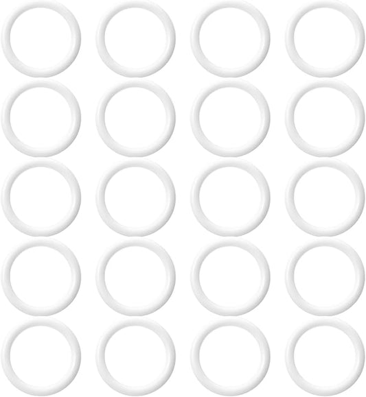 20 Pack Plastic Rings for Crafts, Plastic O Rings 1 Inch White Craft Ring, Crochet Hook Circle Ring for Handbag, Curtain, Craft Projects