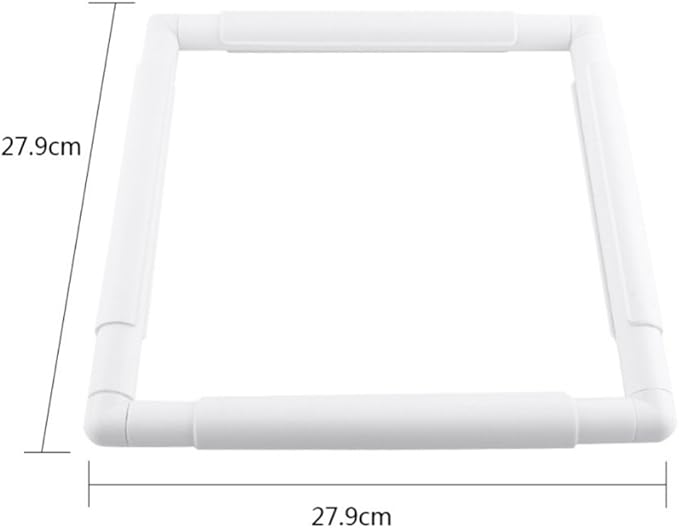 square embroidery hoop, plastic cross stitch hoop (11x11 inches) - white, handhold, craft clip frame - diy sewing tools