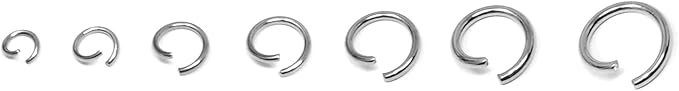 Mandala Crafts Assorted Stainless Steel Jump Rings Jewelry Findings Metal O Rings for Jewelry Making Supplies - 1410 4mm to 10mm Small Open Jump Rings Kit for Necklace Earring