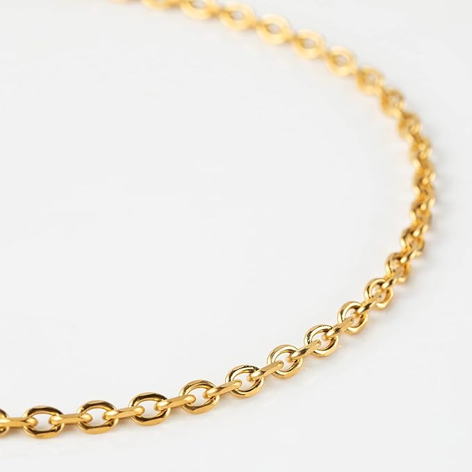 YOUBEIYEE 16.4 Feet Gold Plated Jewelry Making Chain 304 Stainless Steel Cable Necklace Link Chain with Open Jump Rings and Lobster Clasps Jewelry Supplies Findings