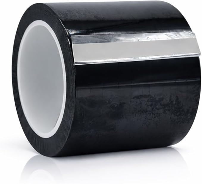 WOD MPFT2 Black Metalized Polyester Mylar Film Tape with Acrylic Adhesive, 6 inch x 72 yds. Vibrant Mirror Black Tape, Decor Tape for Detailing Accent Wall, Graphic Arts, Car and Boat Trim