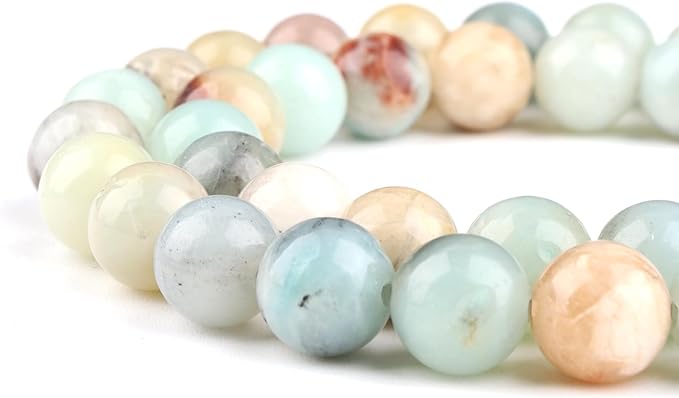 Natural Stone Beads Gemstone Beads for Jewelry Making - 10mm Round Loose Beads for Bracelets(34-37pcs, Amazonite)