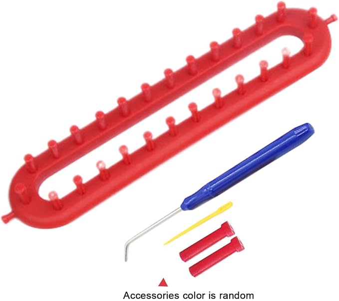 Rectangle Knitting Loom Set, Plastic Rectangle Crochet Hook with Needles Weaving Tool Set, DIY Crocheting Handmade Craft Kit Long Looms Scarf Sweater Shawl Stitch Knit Blankets(Color:26cm)