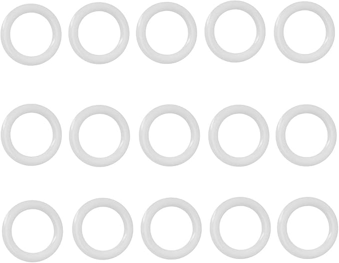 Plastic O Rings 15Pack 1" DIY Crochet Ring Circle Hook Craft Tool Accessory for Handbag Car Seat Manual Handbag Material Plastic Ring Hook Café Curtain Rings (1inch, White)