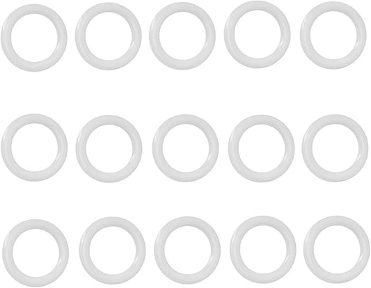 Plastic O Rings 15Pack 1" DIY Crochet Ring Circle Hook Craft Tool Accessory for Handbag Car Seat Manual Handbag Material Plastic Ring Hook Café Curtain Rings (1inch, White)