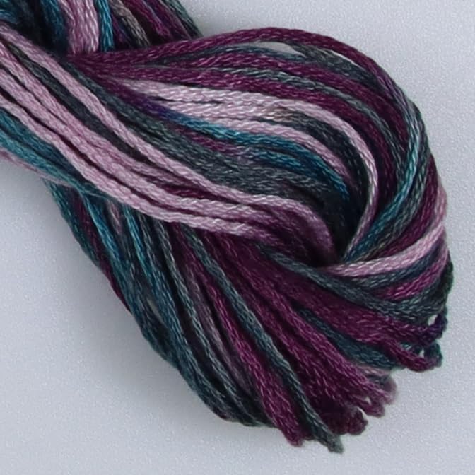 KCS Big skeins of 25 Meters Size 25 Color Variegated Cross Stitch Stranded Threads,6 skeins,4514