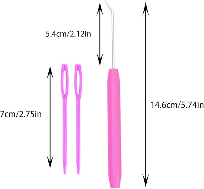 TAODAN 4 Sets Knitting Loom Crochet Hooks Picks for Knitters Home Handmade DIY Colourful Plastic Shank Curved Pointed Crochet Hook Suitable for Making Cushions Scarves Handbag