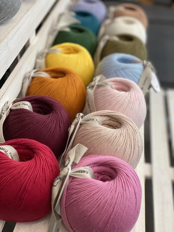 About Strings Totally Cotton Yarn - GOTS Certified Organic DK Weight - Luxuriously Soft, No Splitting - Perfect for Baby, Amigurumi, Knitting & Crochet - (200g/468 Yards) 100g/Ball (Earl)