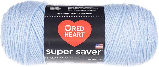 Craft County Size 4 (Medium) 100% Acrylic Fiber Yarn – Variety of Color and Pattern Options – for Crochet, Knitting, and Weaving (Light Blue)