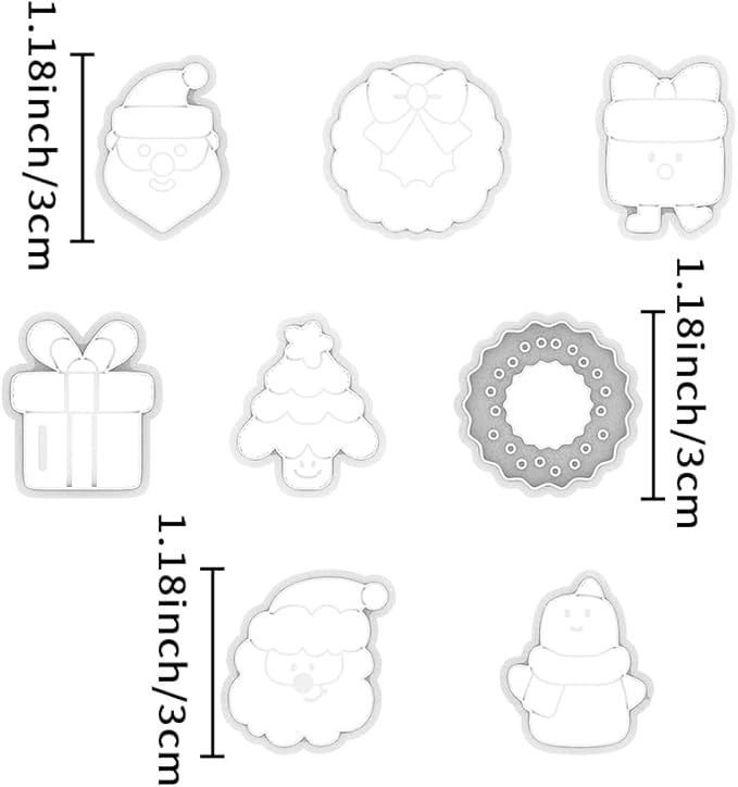 Xaekicr Christmas Polymer Clay Cutters Set – 8 Pcs Holiday Clay Earring Cutters for DIY Jewelry Making, Santa Tree Wreath Gifts – Clay Tools for Polymer Clay Molds Projects